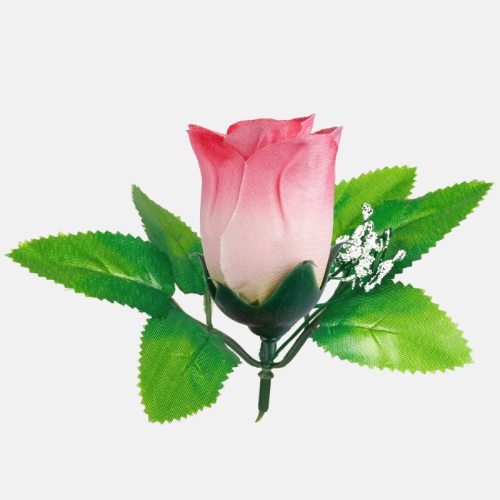 Ruža hlava puk 6 cm s lístkami a gypsomilkou