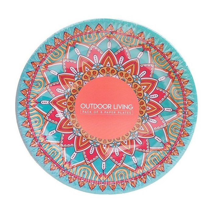 Papierový tanier s marockým dizajnom, 8 ks, ø 23 cm